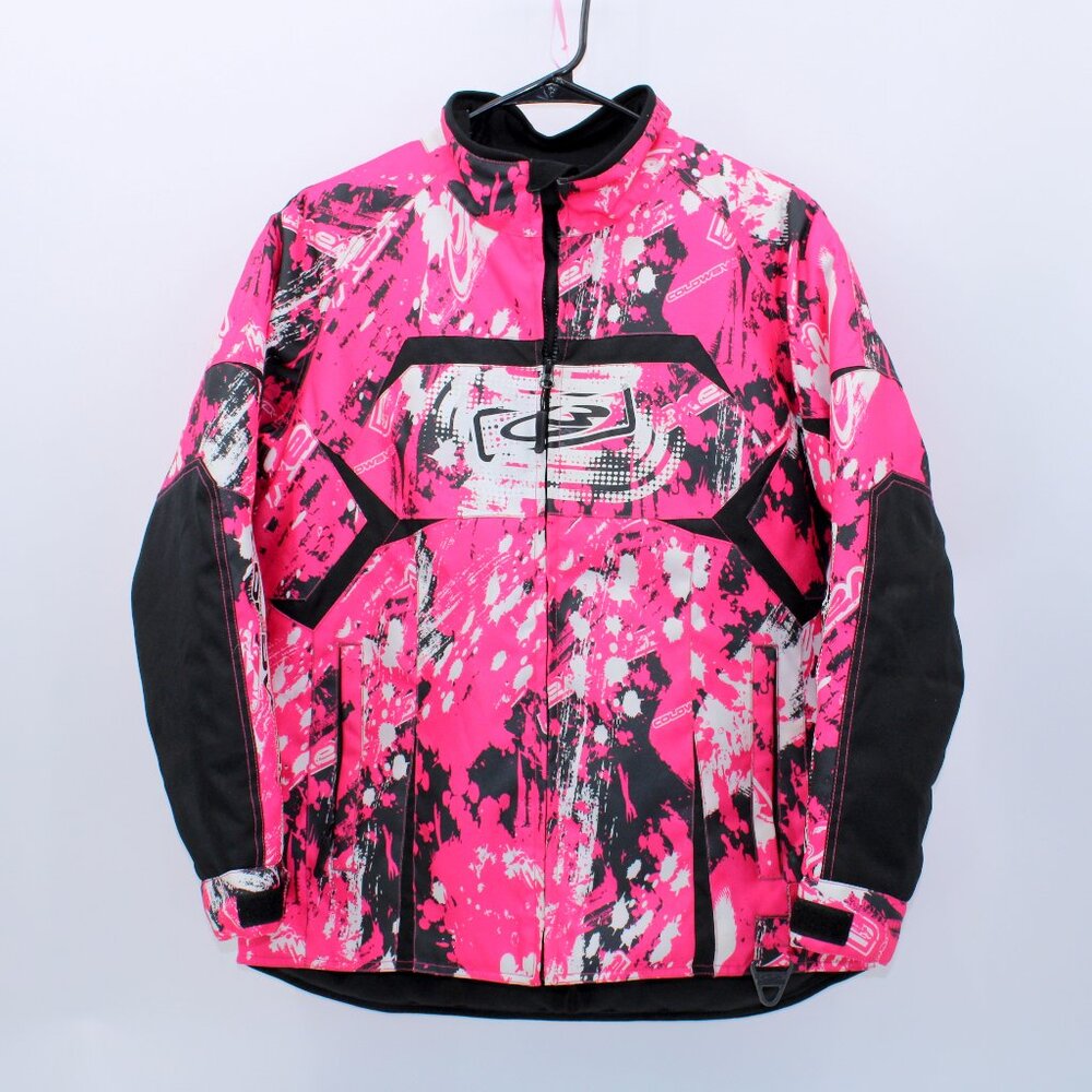 Coldwave Ladies Snowmobile Jacket Pink Black White Splatter Print Size SM